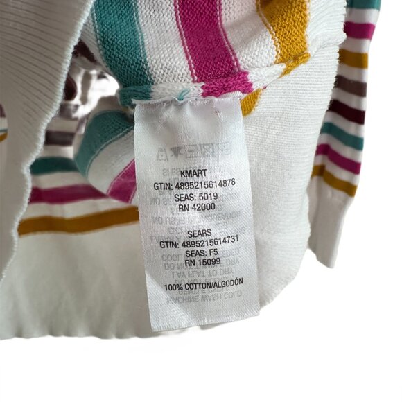 Lauren Scott Smart Striped Sweater with Jewel tones sz M - Picture 3 of 4